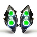 069 Fully Headlight Honda Vfr800 Vfr 800 2002-2012 Led Angel Halo Eyes Hid Kit Demon Eye Green